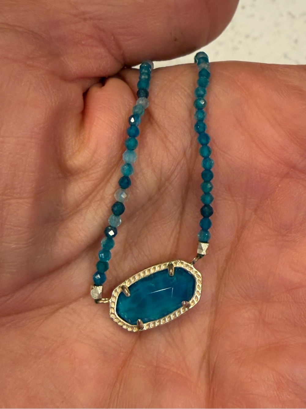 Kendra Scott Blue Beaded Elisa Pendant Necklace